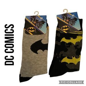 DC Comics Batman Men’s Crew Socks 2-Pack Size 8–12-Unisex NWT